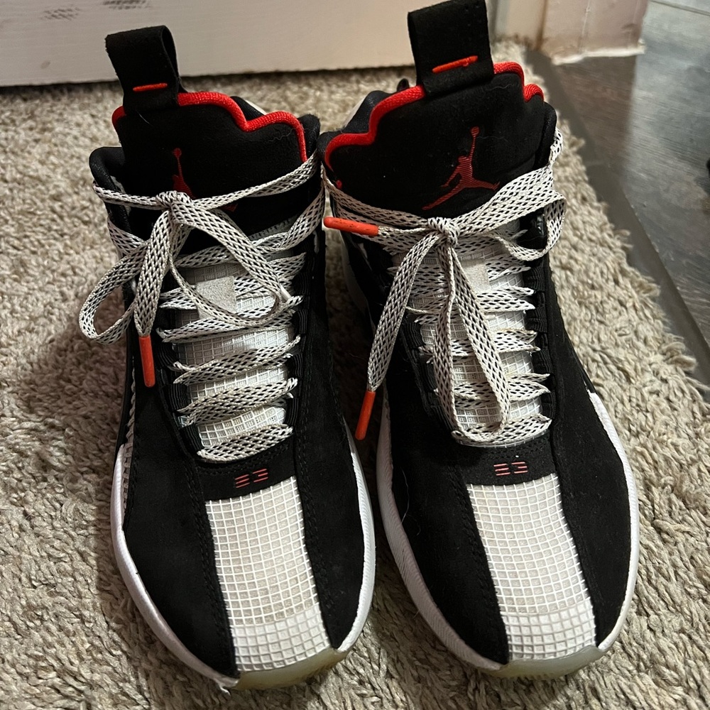 Black, White and Red Jordans